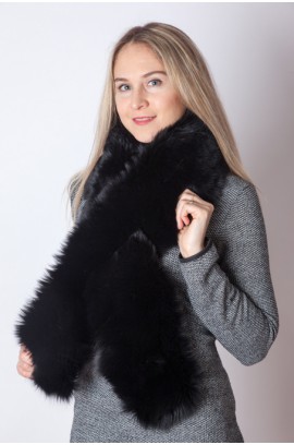 Black fox fur scarf